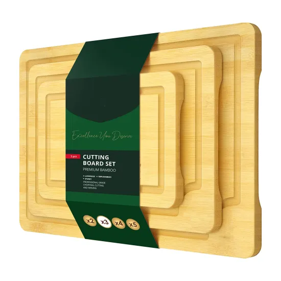Bamboo Large 3pcs Maple End Grain Teak Bulk Sublimation Cutting Board set