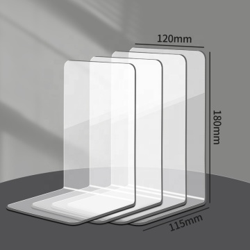 L-Shaped Acrylic Bookend for Bookshelf Storage and Display