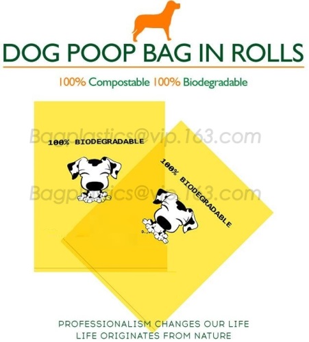 disposal plastic dog poop pick-up bag, EPI degradable scented dog poop bag leak proof dog waste bag