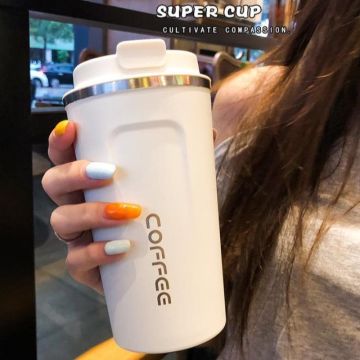 Tumbler di caffè da viaggio ecologico, tazza isolata in acciaio inossidabile