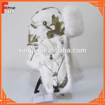 rabbit fur bomber hat