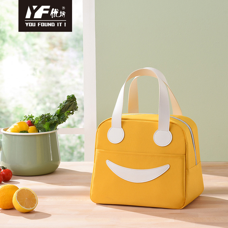 Custom Aluminiumfolie Isolierte Lunchbox -Bag Student Süßes Mittagessen Oxford Stoff Bento Tasche