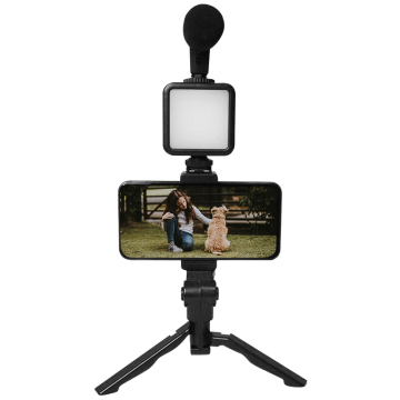 Mobile Vlogging Kit: Fill Light Microphone & Handheld Bracket for Street Vlogs & Travel