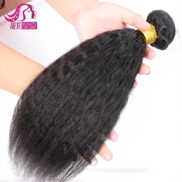 Tangle Free High Quality 100% Real Human Hair Weft Extensions Kinky Straight Hair Bundles