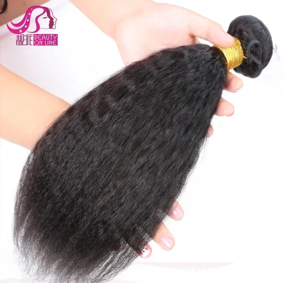 Tangle Free High Quality 100% Real Human Hair Weft Extensions Kinky Straight Hair Bundles