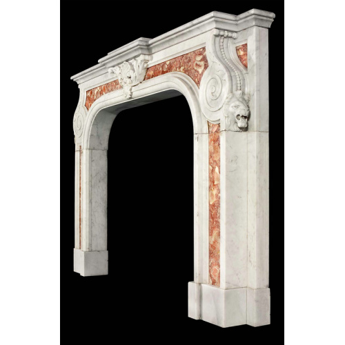 Exquisite White Red Marble Mantel for Luxurious Home
