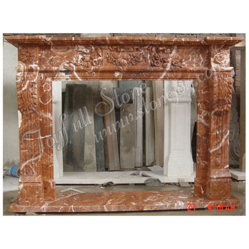 Red Marble Fireplace,French Fireplace Surround,Marble Carving Fireplace
