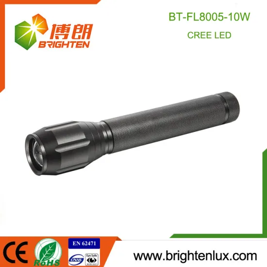 Factory Supply 3C cell Operated Aluminum 1000 lumen Long Beam Range 10watt High Power Zoom Focus Best Cree led Flashlight