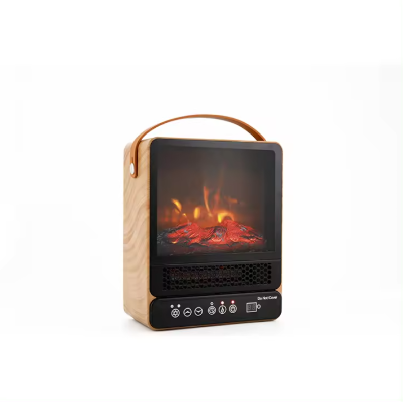 Fast Heating Small Indoor Portable Freestanding Mini Space Heater Electric Stove Fire Place Fireplace with Power Indicator Light