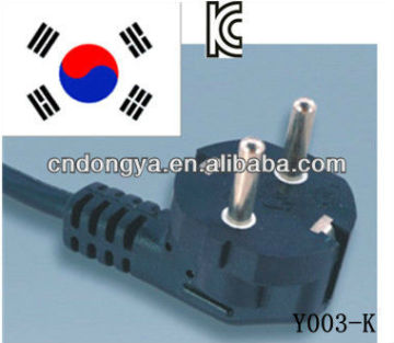 Korea 3 pin power cord KC certification