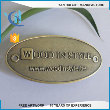 Custom metal antique brass nameplate
