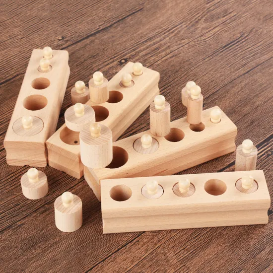 Newest Russian warehouse Wooden toys Montessori Educational Cylinder Socket Blocks Toy Baby Development Practice and Senses