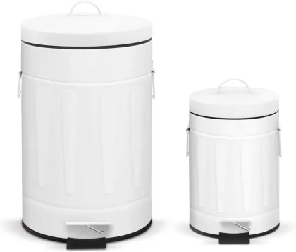 White Garbage Can Combo