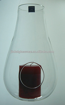 transparent glass candle holder