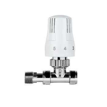 AVONFLOW EN215 White Plastic Bathroom Thermostatic Radiator Valve Head for Hot Water Hydronic Panel Radiator TRCD07