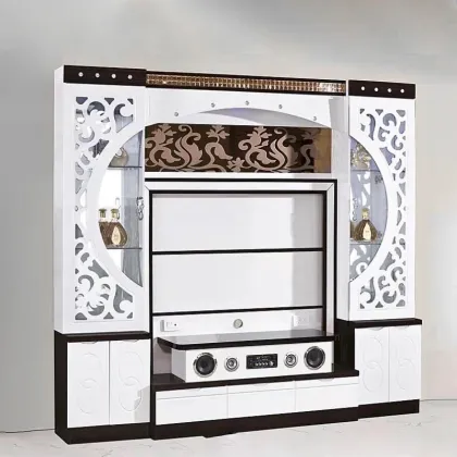 2024 Contemporary Trade Show Marble Floor Set: Table, Cabinet, Wandmeubel, Universal Furniture TV Stand