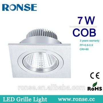 Ronse 7w aluminum square led cob grille light silver body(RS-2101-1(C))
