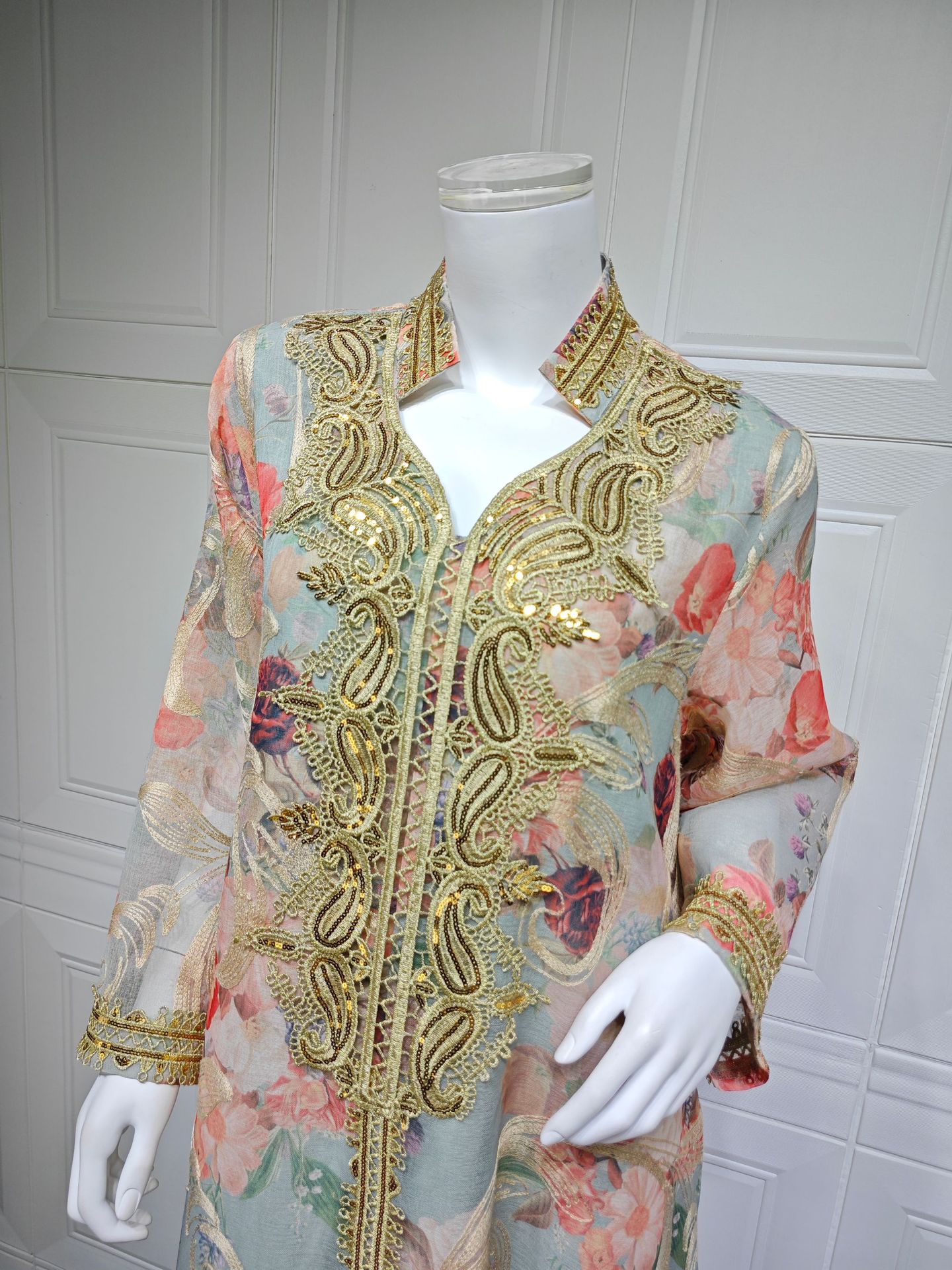 Printed Abaya Jalabiya Dress AB501 (2)