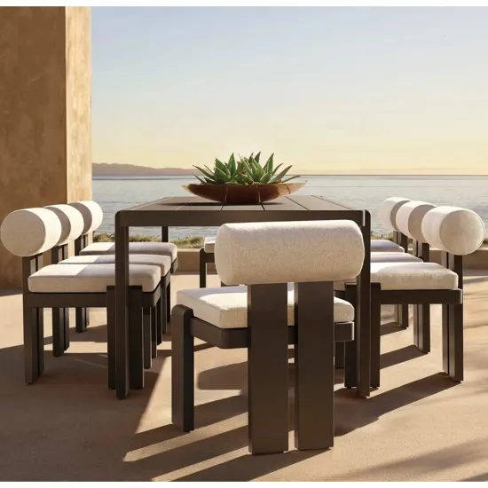Modern Outdoor Aluminum Dining Table - Durable Design for Outdoor Use