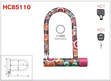 brass cylinder shackle lock ,Bicycle u lock with key