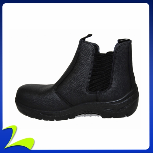 Black Glazed Buffalo Safety Shoes With Gore Wm401, High Quality Black
