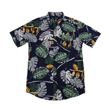 Wholesale Custom Short Sleeve Floral Hawaiian Shirts for Men