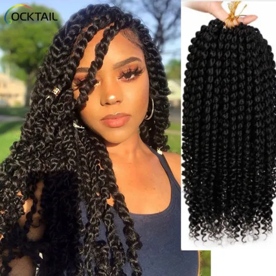 Japanese Kaneka fiber african nature yaki jumbo twist braids loops, long pre looped passion twist hair braids for africa