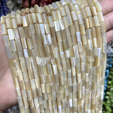 5x10mm White Shell Cylinder Beads for DIY Jewelry Accessories