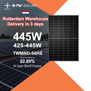 German Warehouse Stock: Tongwei TWMND-54HS Solar Panels - 425W, 430W, 435W, 440W, 445W Black Frame Photovoltaic Solar Panels