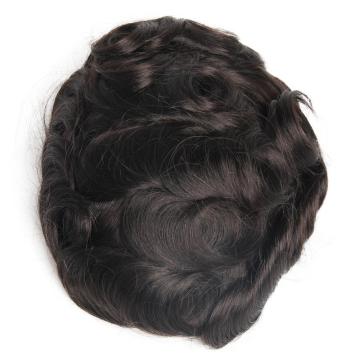 Fast Shipping Super Thin Skin Men Toupee Strong Knot Hair Replacement Undetectable Men's Wigs