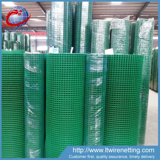 black coated welded wire fence / green plastic coated wire fencing