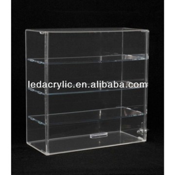 3 Shelves Acrylic Locking Display Case with Sliding Back