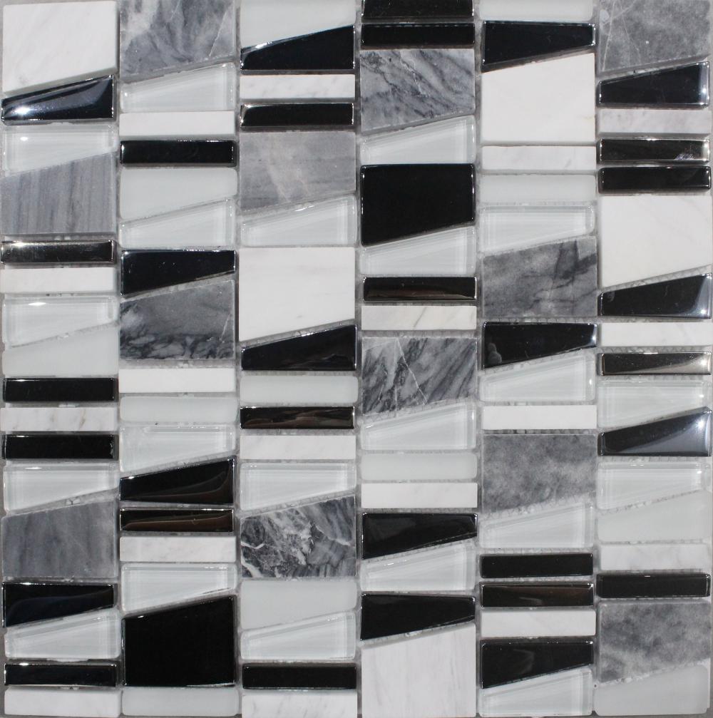 Electroplate Irregular Chip Glass Mosaic Tile