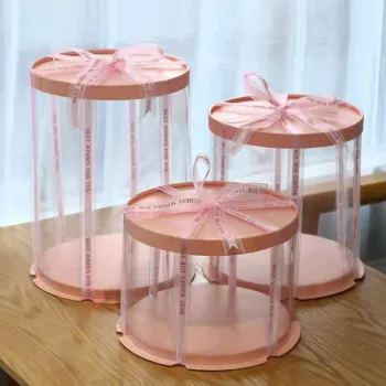 Tall Cake Boxes Wedding Packaging Favors Dessert Transparent