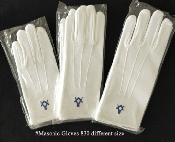 Masonic Dress Gloves with Square Compass