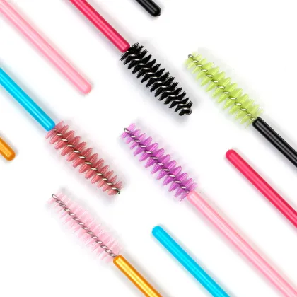 Plastic Pink Comb Brow Brush - Eyelash Extension Applicator Tool