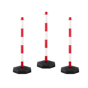 Signe de stanchion rouge de la sécurité en gros blanc