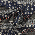 100% Rayon Viscose Crinkle Stripe Floral Print Fabrics