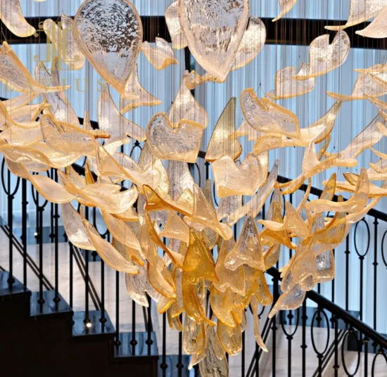 Large chandelier for spiral staircase