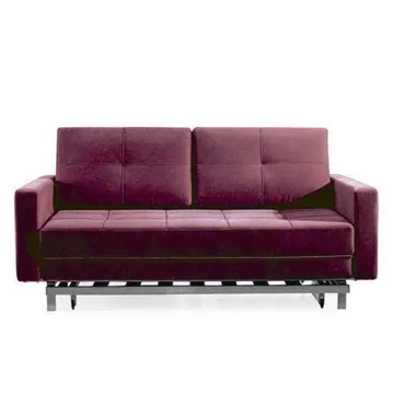 Purple Fabric Loveseat Futon Sofa Cum Bed