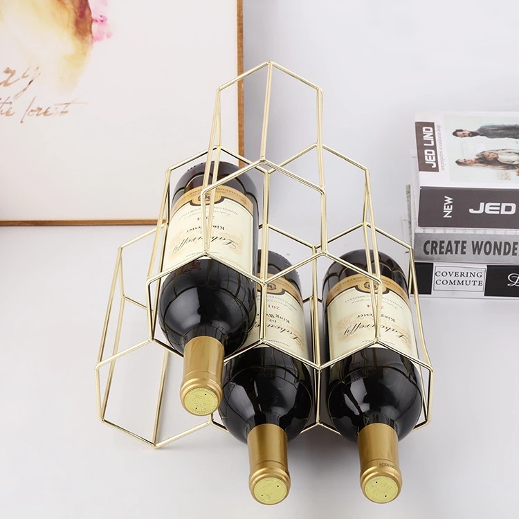 Nordic Style Tabletop 6 Bottles Metal Wine Rack