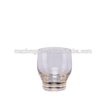Clear Bulb dof Glass with gold circle.