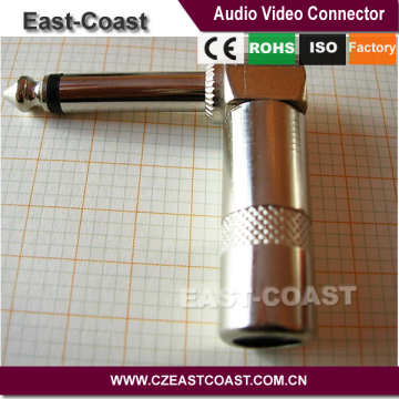 Right angle metel shel male to female 6.35 audio connector