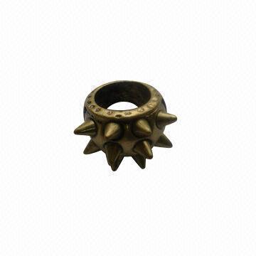 Antique Brass Punk Rings with Studs Ornaments, Available in Various Colors