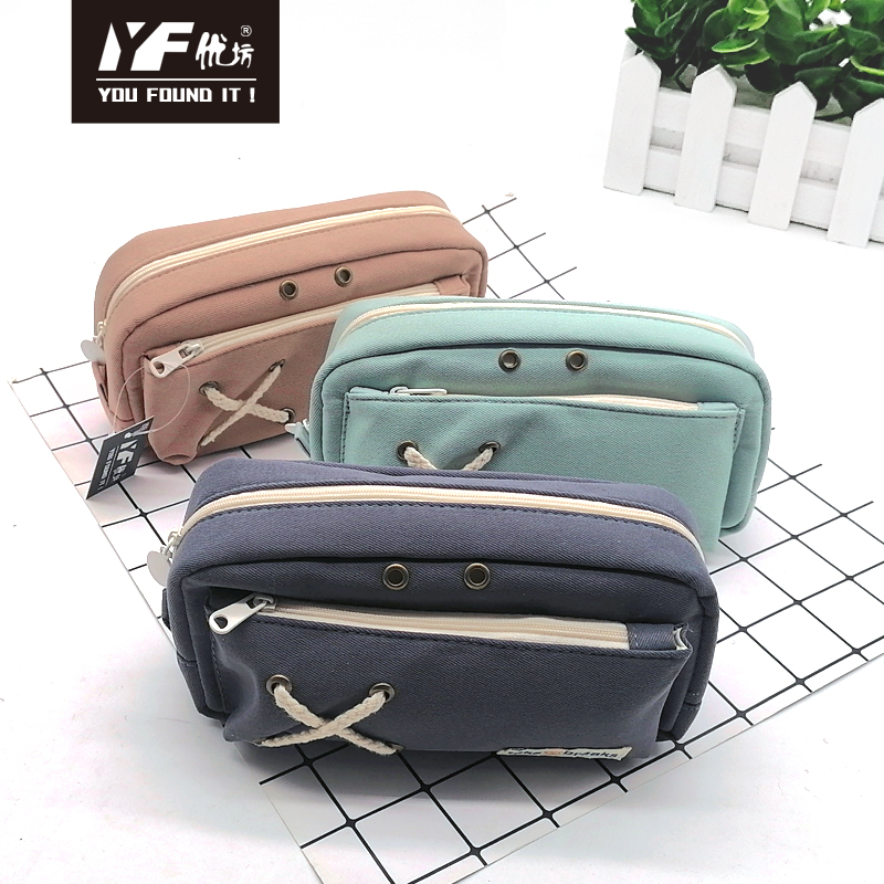 Custom fashion style canvas Pencil Case & cosmetic bag multifunctional bag