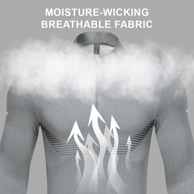 Men's Long Sleeve Athletic Slim Zip Shirts