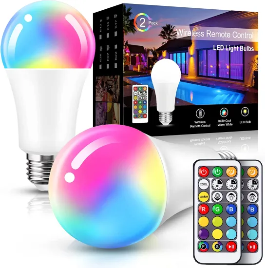 Remote Control A60 Dimmable RGB Smart WIFI LED Bulb Light