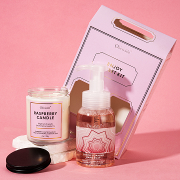 Private Label Custom Moisturizing Gift Set: Hand Soap & Aromatherapy Candle