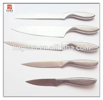 DK-040 5 pcs high quality hot sale hollow handle stainless steel obsidian kitchen knife
