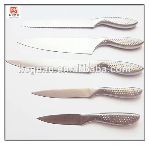 DK-040 5 pcs high quality hot sale hollow handle stainless steel obsidian kitchen knife